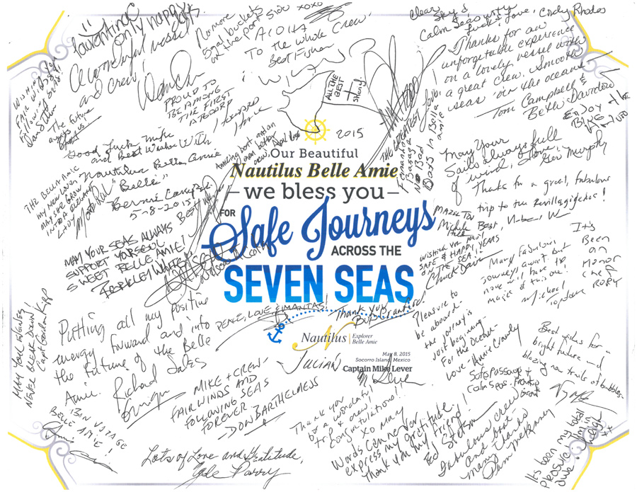 Our beautiful Nautilus Belle Amie – we bless you – for safe journeys across the seven seas