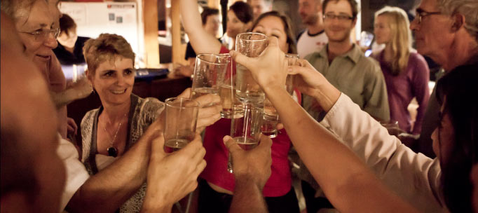 Nautilus guests toast in celebration of the trip