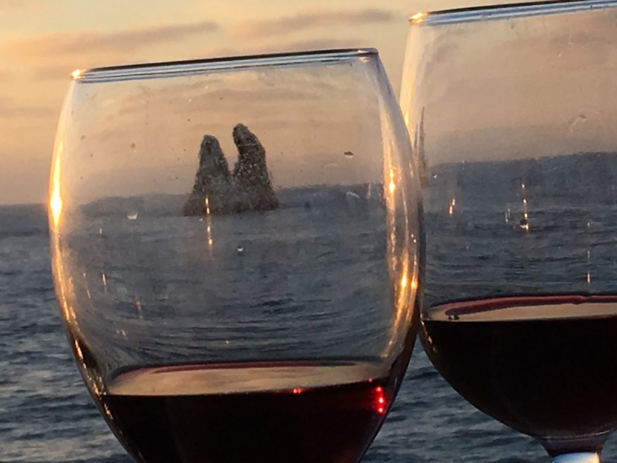 roca partida as seen through two lovely glasses of wine!