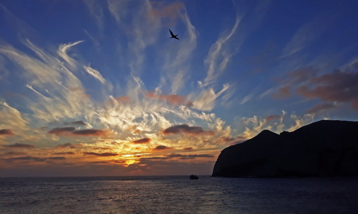 amazing golden sunset in the revillagigedo archipelago